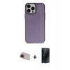 MARSİLYAN™- iPhone 13 Pro Max Kılıf Ahenk Çizgi Prime - Siyah 3D Antistatik Hayalet Cam Ekran Koruyucu + Rainbow Kamera Lens Koruma Cam - KI
