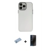 MARSİLYAN™- iPhone 13 Pro Max Kılıf Ahenk Çizgi Prime - Siyah 3D Antistatik Hayalet Cam Ekran Koruyucu + Shine Kamera Lens Koruma Cam - MI