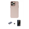 MARSİLYAN™- iPhone 13 Pro Max Kılıf Ahenk Çizgi Prime - Siyah 3D Antistatik Hayalet Cam Ekran Koruyucu + Renkli Kamera Lens Koruma Cam - PE