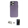 MARSİLYAN™- iPhone 13 Pro Max Kılıf Ahenk Çizgi Prime - Siyah 3D Antistatik Hayalet Cam Ekran Koruyucu + Rainbow Kamera Lens Koruma Cam - REGD