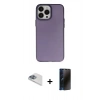 MARSİLYAN™- iPhone 13 Pro Max Kılıf Ahenk Çizgi Prime - Siyah 3D Antistatik Hayalet Cam Ekran Koruyucu + Pers Alüminyum Kamera Lens - SABE