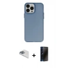MARSİLYAN™- iPhone 13 Pro Max Kılıf Ahenk Çizgi Prime - Siyah 3D Antistatik Hayalet Cam Ekran Koruyucu + Pers Alüminyum Kamera Lens - SABE