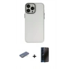 MARSİLYAN™- iPhone 13 Pro Max Kılıf Ahenk Çizgi Prime - Siyah 3D Antistatik Hayalet Cam Ekran Koruyucu + Renkli Kamera Lens Koruma Cam - YL
