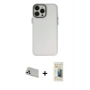 MARSİLYAN™- iPhone 13 Pro Max Kılıf Ahenk Çizgi Prime - Siyah 6D Mat Seramik Hayalet Nano Ekran Koruyucu + Rainbow Kamera Lens Koruma Cam - BZ