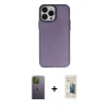 MARSİLYAN™- iPhone 13 Pro Max Kılıf Ahenk Çizgi Prime - Siyah 6D Mat Seramik Hayalet Nano Ekran Koruyucu + Neon Fosforlu Kamera Lens - YL