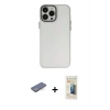 MARSİLYAN™- iPhone 13 Pro Max Kılıf Ahenk Çizgi Prime - Siyah 6D Mat Seramik Hayalet Nano Ekran Koruyucu + Renkli Kamera Lens Koruma Cam - MI