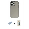 MARSİLYAN™- iPhone 13 Pro Max Kılıf Ahenk Çizgi Prime - Siyah 6D Mat Seramik Hayalet Nano Ekran Koruyucu + Shine Kamera Lens Koruma Cam - MI