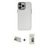 MARSİLYAN™- iPhone 13 Pro Max Kılıf Ahenk Çizgi Prime - Siyah 6D Mat Seramik Hayalet Nano Ekran Koruyucu + Rainbow Kamera Lens Koruma Cam - REGD