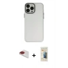 MARSİLYAN™- iPhone 13 Pro Max Kılıf Ahenk Çizgi Prime - Siyah 6D Mat Seramik Hayalet Nano Ekran Koruyucu + Pers Alüminyum Kamera Lens - KI