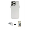 MARSİLYAN™- iPhone 13 Pro Max Kılıf Ahenk Çizgi Prime - Siyah 6D Mat Seramik Hayalet Nano Ekran Koruyucu + Sierra Blue Pers Alüminyum Kamera Lens