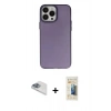 MARSİLYAN™- iPhone 13 Pro Max Kılıf Ahenk Çizgi Prime - Siyah 6D Mat Seramik Hayalet Nano Ekran Koruyucu + Pers Alüminyum Kamera Lens - SABE