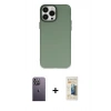 MARSİLYAN™- iPhone 13 Pro Max Kılıf Ahenk Çizgi Prime - Siyah 6D Mat Seramik Hayalet Nano Ekran Koruyucu + Neon Fosforlu Kamera Lens - BZ