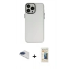 MARSİLYAN™- iPhone 13 Pro Max Kılıf Ahenk Çizgi Prime - Siyah 6D Mat Seramik Hayalet Nano Ekran Koruyucu + Pers Alüminyum Kamera Lens - LT