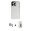 MARSİLYAN™- iPhone 13 Pro Max Kılıf Ahenk Çizgi Prime - Siyah 6D Mat Seramik Hayalet Nano Ekran Koruyucu + Rainbow Kamera Lens Koruma Cam - MR