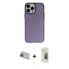 MARSİLYAN™- iPhone 13 Pro Max Kılıf Ahenk Çizgi Prime - Siyah 6D Mat Seramik Hayalet Nano Ekran Koruyucu + Rainbow Kamera Lens Koruma Cam - MR