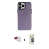 MARSİLYAN™- iPhone 13 Pro Max Kılıf Ahenk Çizgi Prime - Siyah 6D Mat Seramik Hayalet Nano Ekran Koruyucu + Pers Alüminyum Kamera Lens - KI