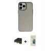 MARSİLYAN™- iPhone 13 Pro Max Kılıf Ahenk Çizgi Prime - Siyah 6D Mat Seramik Hayalet Nano Ekran Koruyucu + Gold Raze Metal Kamera Lens