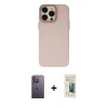 MARSİLYAN™- iPhone 13 Pro Max Kılıf Ahenk Çizgi Prime - Siyah 6D Mat Seramik Hayalet Nano Ekran Koruyucu + Neon Fosforlu Kamera Lens - BZ