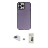 MARSİLYAN™- iPhone 13 Pro Max Kılıf Ahenk Çizgi Prime - Siyah 6D Mat Seramik Hayalet Nano Ekran Koruyucu + Pers Alüminyum Kamera Lens - LT