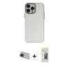 MARSİLYAN™- iPhone 13 Pro Max Kılıf Ahenk Çizgi Prime - Siyah 6D Mat Seramik Hayalet Nano Ekran Koruyucu + Rainbow Kamera Lens Koruma Cam - KI