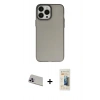 MARSİLYAN™- iPhone 13 Pro Max Kılıf Ahenk Çizgi Prime - Siyah 6D Mat Seramik Hayalet Nano Ekran Koruyucu + Rainbow Kamera Lens Koruma Cam - MR