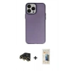 MARSİLYAN™- iPhone 13 Pro Max Kılıf Ahenk Çizgi Prime - Siyah 6D Mat Seramik Hayalet Nano Ekran Koruyucu + Gold Raze Metal Kamera Lens