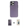 MARSİLYAN™- iPhone 13 Pro Max Kılıf Ahenk Çizgi Prime - Siyah 6D Mat Seramik Hayalet Nano Ekran Koruyucu + Neon Fosforlu Kamera Lens - BZ