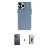 MARSİLYAN™- iPhone 13 Pro Max Kılıf Ahenk Çizgi Prime - Siyah Bilvis 3D Cam Ekran Koruyucu + Neon Fosforlu Kamera Lens - BZ