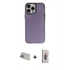 MARSİLYAN™- iPhone 13 Pro Max Kılıf Ahenk Çizgi Prime - Siyah Bilvis 3D Cam Ekran Koruyucu + Beyaz Rainbow Kamera Lens Koruma Cam