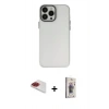 MARSİLYAN™- iPhone 13 Pro Max Kılıf Ahenk Çizgi Prime - Siyah Bilvis 3D Cam Ekran Koruyucu + Pers Alüminyum Kamera Lens - KI