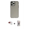 MARSİLYAN™- iPhone 13 Pro Max Kılıf Ahenk Çizgi Prime - Siyah Bilvis 3D Cam Ekran Koruyucu + Pers Alüminyum Kamera Lens - KI