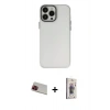 MARSİLYAN™- iPhone 13 Pro Max Kılıf Ahenk Çizgi Prime - Siyah Bilvis 3D Cam Ekran Koruyucu + Kırmızı Rainbow Kamera Lens Koruma Cam