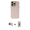 MARSİLYAN™- iPhone 13 Pro Max Kılıf Ahenk Çizgi Prime - Siyah Bilvis 3D Cam Ekran Koruyucu + Kırmızı Rainbow Kamera Lens Koruma Cam