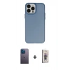 MARSİLYAN™- iPhone 13 Pro Max Kılıf Ahenk Çizgi Prime - Siyah Bilvis 3D Cam Ekran Koruyucu + Neon Fosforlu Kamera Lens - MI