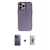 MARSİLYAN™- iPhone 13 Pro Max Kılıf Ahenk Çizgi Prime - Siyah Bilvis 3D Cam Ekran Koruyucu + Neon Fosforlu Kamera Lens - MI