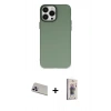 MARSİLYAN™- iPhone 13 Pro Max Kılıf Ahenk Çizgi Prime - Siyah Bilvis 3D Cam Ekran Koruyucu + Rainbow Kamera Lens Koruma Cam - MR
