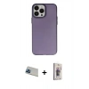 MARSİLYAN™- iPhone 13 Pro Max Kılıf Ahenk Çizgi Prime - Siyah Bilvis 3D Cam Ekran Koruyucu + Rainbow Kamera Lens Koruma Cam - MI