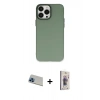 MARSİLYAN™- iPhone 13 Pro Max Kılıf Ahenk Çizgi Prime - Siyah Bilvis 3D Cam Ekran Koruyucu + Rainbow Kamera Lens Koruma Cam - MI