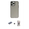 MARSİLYAN™- iPhone 13 Pro Max Kılıf Ahenk Çizgi Prime - Siyah Bilvis 3D Cam Ekran Koruyucu + Renkli Kamera Lens Koruma Cam - MI