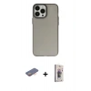 MARSİLYAN™- iPhone 13 Pro Max Kılıf Ahenk Çizgi Prime - Siyah Bilvis 3D Cam Ekran Koruyucu + Renkli Kamera Lens Koruma Cam - TU
