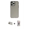 MARSİLYAN™- iPhone 13 Pro Max Kılıf Ahenk Çizgi Prime - Siyah Bilvis 3D Cam Ekran Koruyucu + Rainbow Kamera Lens Koruma Cam - REGD