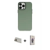 MARSİLYAN™- iPhone 13 Pro Max Kılıf Ahenk Çizgi Prime - Siyah Bilvis 3D Cam Ekran Koruyucu + Rainbow Kamera Lens Koruma Cam - REGD