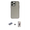 MARSİLYAN™- iPhone 13 Pro Max Kılıf Ahenk Çizgi Prime - Siyah Bilvis 3D Cam Ekran Koruyucu + Renkli Kamera Lens Koruma Cam - SI