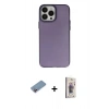 MARSİLYAN™- iPhone 13 Pro Max Kılıf Ahenk Çizgi Prime - Siyah Bilvis 3D Cam Ekran Koruyucu + Shine Kamera Lens Koruma Cam - PE