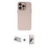 MARSİLYAN™- iPhone 13 Pro Max Kılıf Ahenk Çizgi Prime - Siyah Bilvis 3D Mat Cam Ekran Koruyucu + Beyaz Rainbow Kamera Lens Koruma Cam