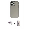 MARSİLYAN™- iPhone 13 Pro Max Kılıf Ahenk Çizgi Prime - Siyah Bilvis 3D Mat Cam Ekran Koruyucu + Pers Alüminyum Kamera Lens - GI