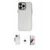 MARSİLYAN™- iPhone 13 Pro Max Kılıf Ahenk Çizgi Prime - Siyah Bilvis 3D Mat Cam Ekran Koruyucu + Shine Kamera Lens - GD