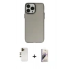MARSİLYAN™- iPhone 13 Pro Max Kılıf Ahenk Çizgi Prime - Siyah Bilvis 3D Mat Cam Ekran Koruyucu + Shine Kamera Lens - GD