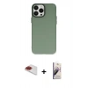 MARSİLYAN™- iPhone 13 Pro Max Kılıf Ahenk Çizgi Prime - Siyah Bilvis 3D Mat Cam Ekran Koruyucu + Kırmızı Pers Alüminyum Kamera Lens