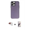 MARSİLYAN™- iPhone 13 Pro Max Kılıf Ahenk Çizgi Prime - Siyah Bilvis 3D Mat Cam Ekran Koruyucu + Kırmızı Pers Alüminyum Kamera Lens